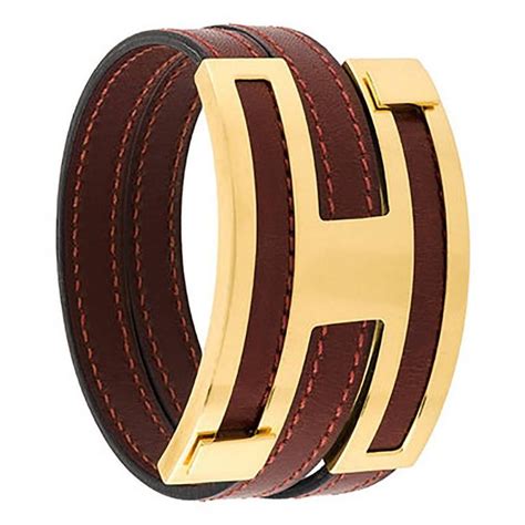 bracelet maille hermes|Hermes leather strap bracelet.